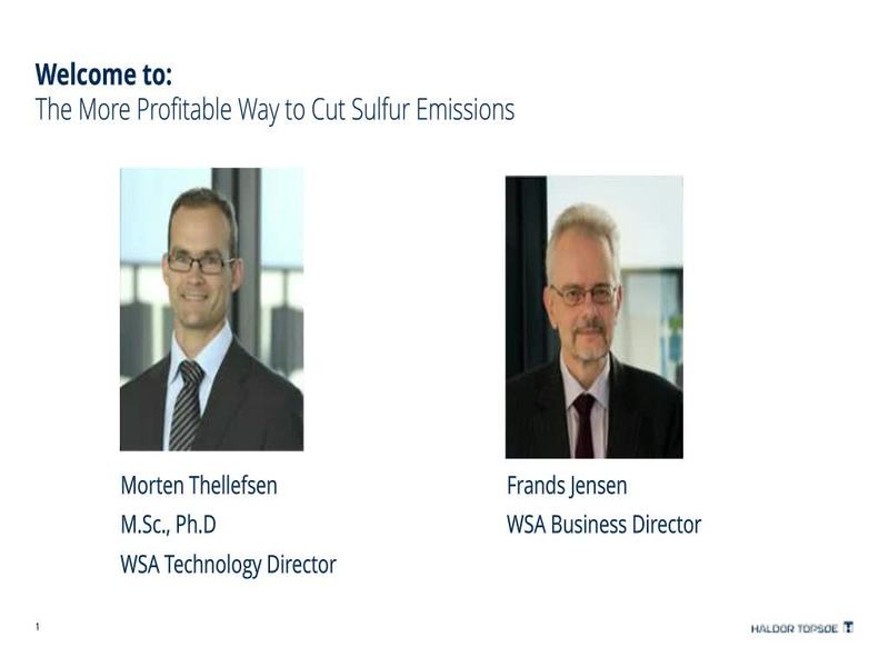 Webinar: The more profitable way to cut sulfur emissions