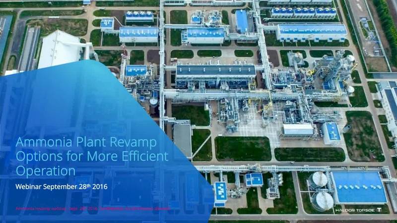 Webinar: Ammonia plant revamp options for more efficient operations